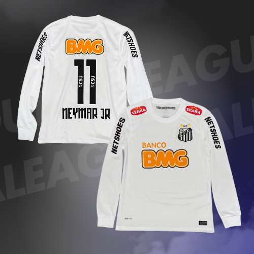 Neymar Jr Maillot Santos Domiciles Retro 2012/2013 - Manches Longues